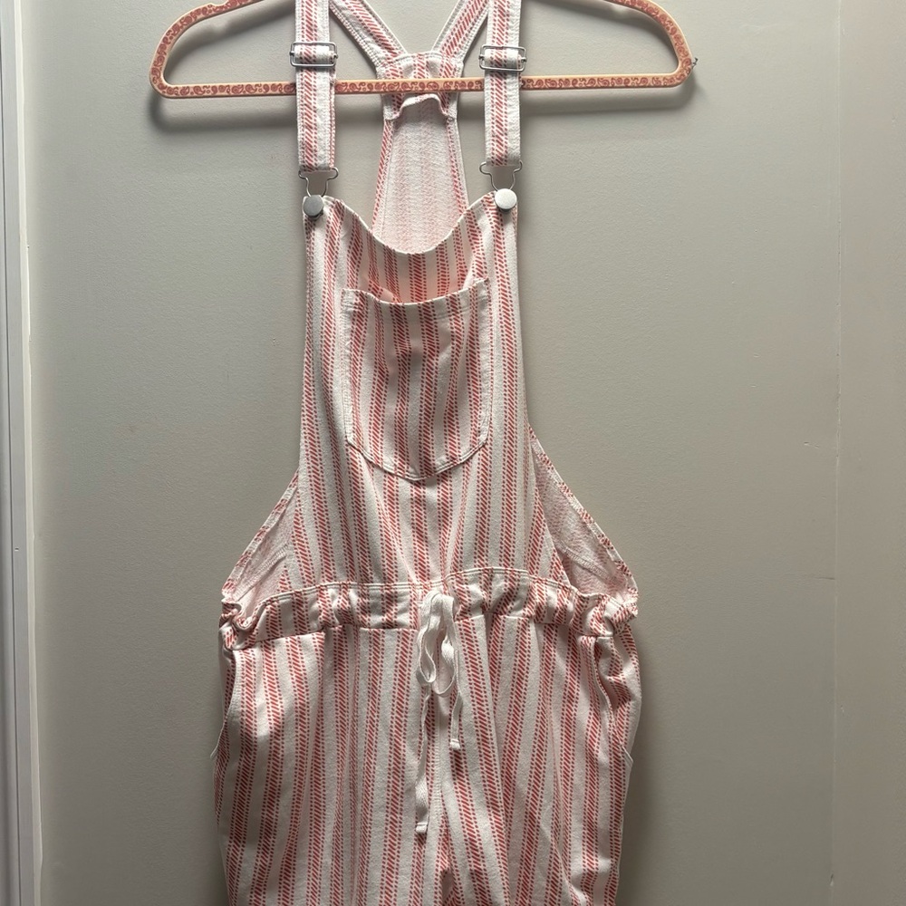 Striped Red and White Overalls